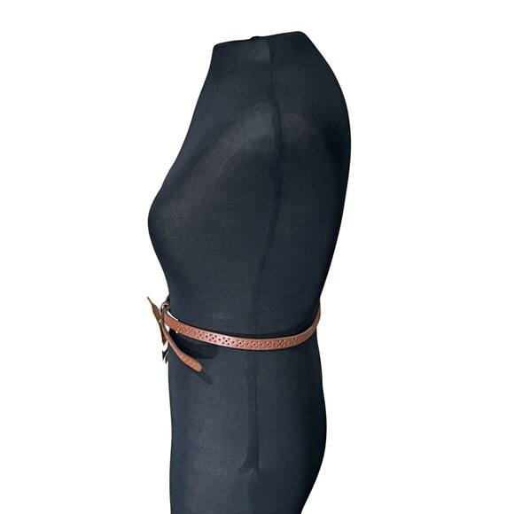 Mossimo Supply Co Brown Faux Leather Perforated Belt Small - Picture 2 of 8